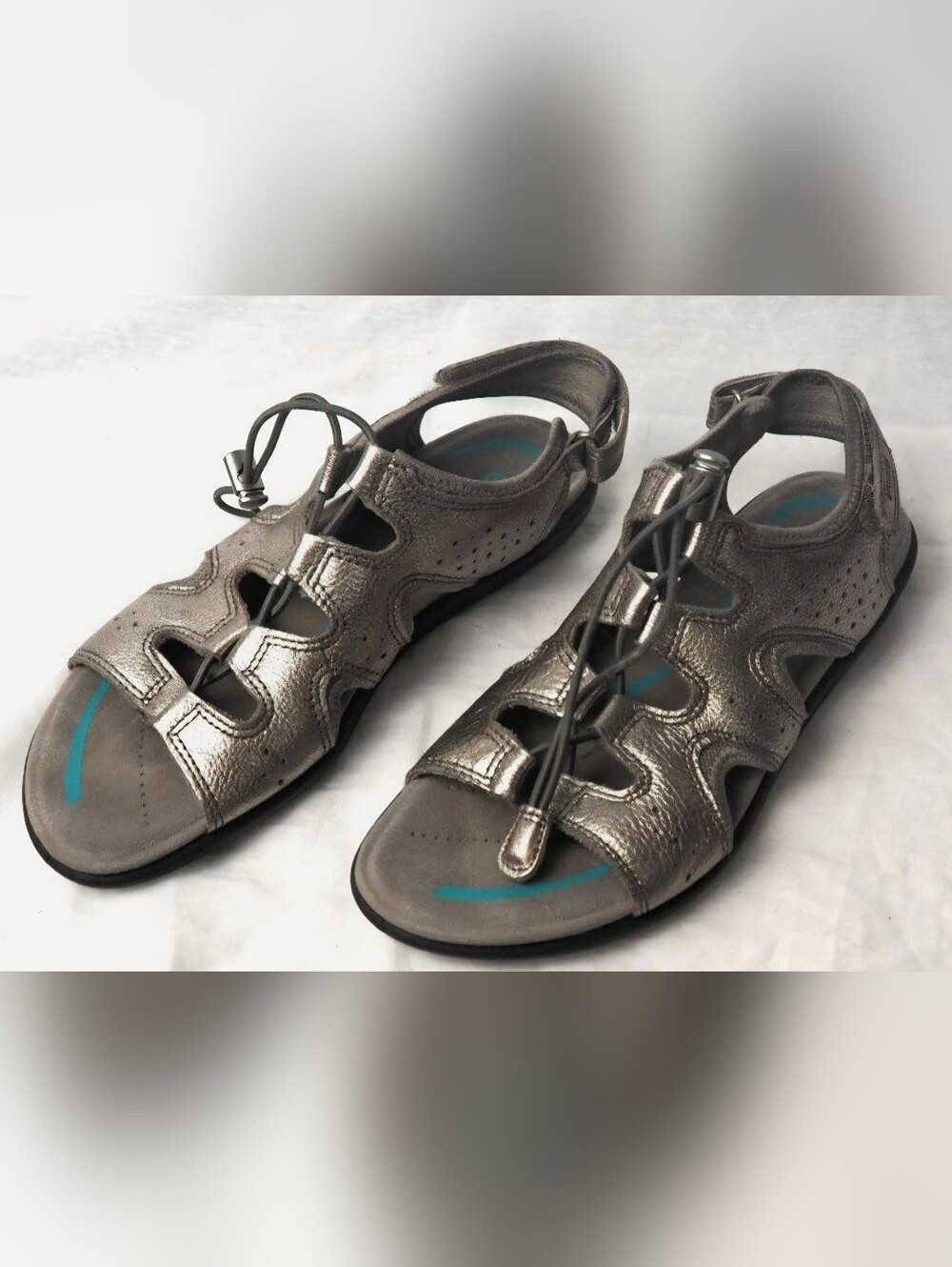 Ecco Bluma Toggle Gladiator Sandals, Warm Grey Metallic US Size 9-9.5 (40)